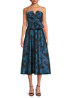 Aidan Mattox MD1E209071 Strapless Floral Midi Cocktail Dress