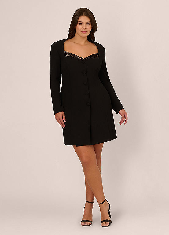 Adrianna Papell ADAE211744 Sweetheart Knee-Length Lace Cocktail Dress Jacket