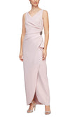 Wholesale Long Sleeveless Contour Collection Dress Featuring SmoothFit Fabric with Surplic Alex Evenings 234200