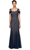 Wholesale 1 Long Lace Fit and Flare Cold Shoulder Dress Alex Evenings 81122243