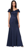 Wholesale Long Off the Shoulder Mikado Dress with Sash Waist Detail Alex Evenings 8138079