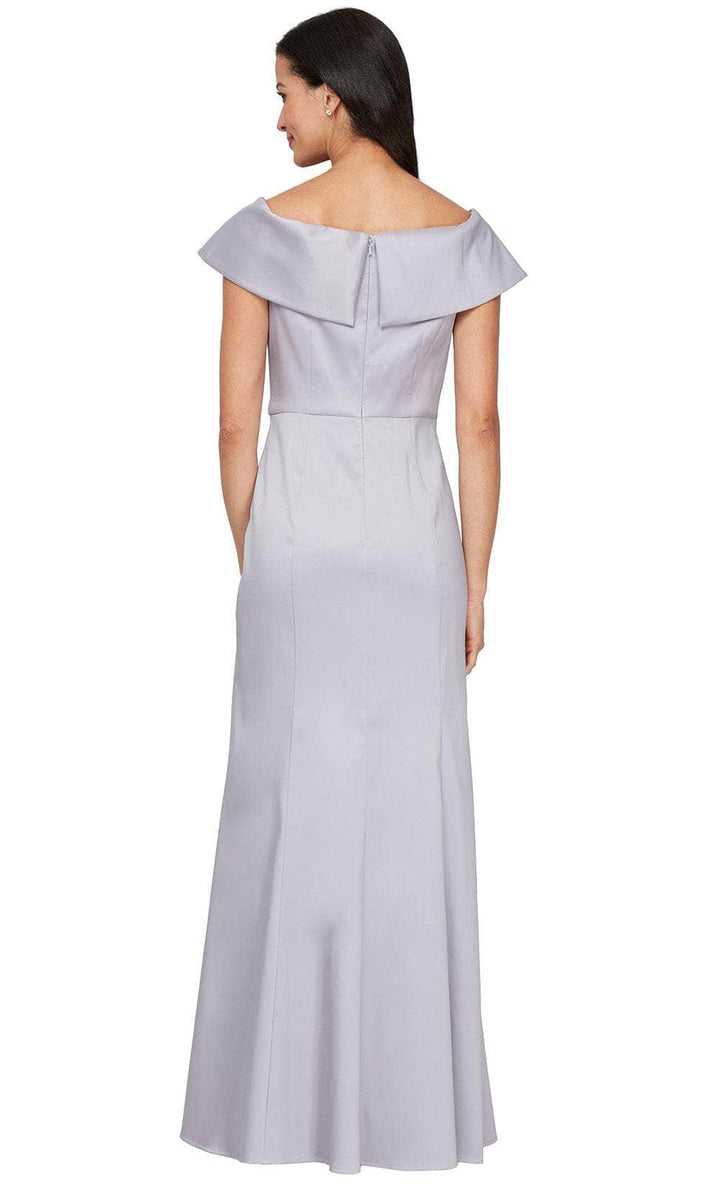 Wholesale Long Off the Shoulder Mikado Dress with Sash Waist Detail Alex Evenings 8138079