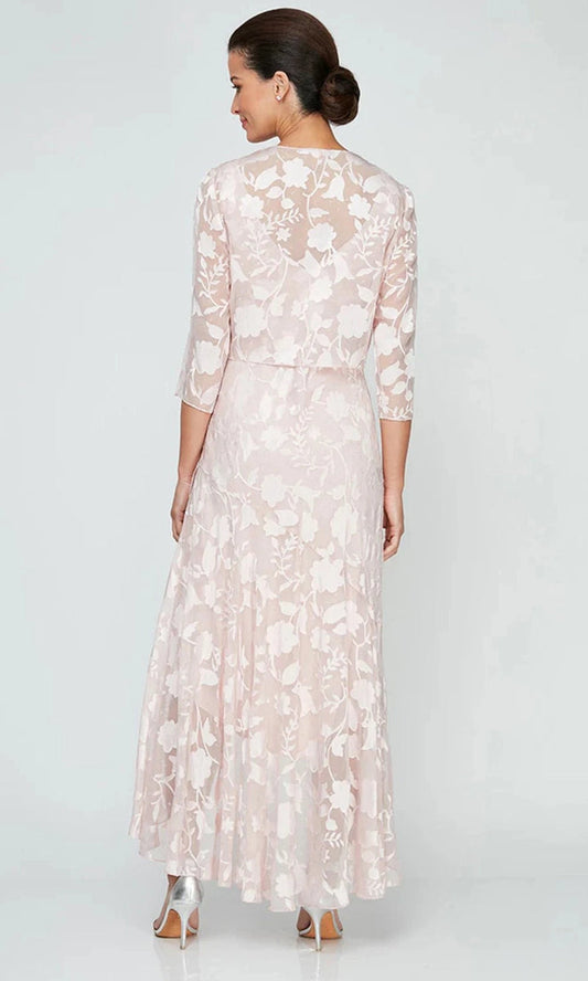 Wholesale Chiffon Jacket Dress with High/Low Tulip Hem Skirt & Open Cascade Jacket Alex Evenings 8175804