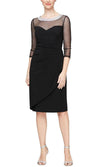 Wholesale Sheath Crepe Dress with Embellished Sweetheart Illusion Neckline and Cascade Detail Skirt Alex Evenings 81351653