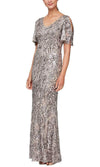 Caroline Flutter Sleeve Sequin Gown Alex Evenings 8196611