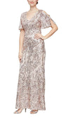 Caroline Flutter Sleeve Sequin Gown Alex Evenings 8196611