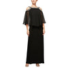 Cold Shoulder Popover Jersey and Chiffon Gown Alex Evenings 1351319