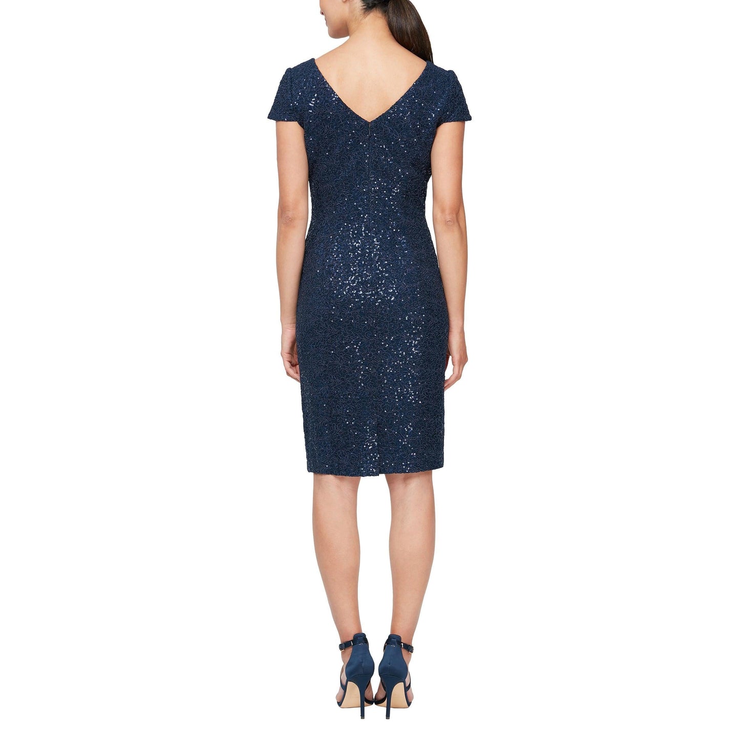 Embroidered Cap Sleeve Dress Alex Evenings 81122241
