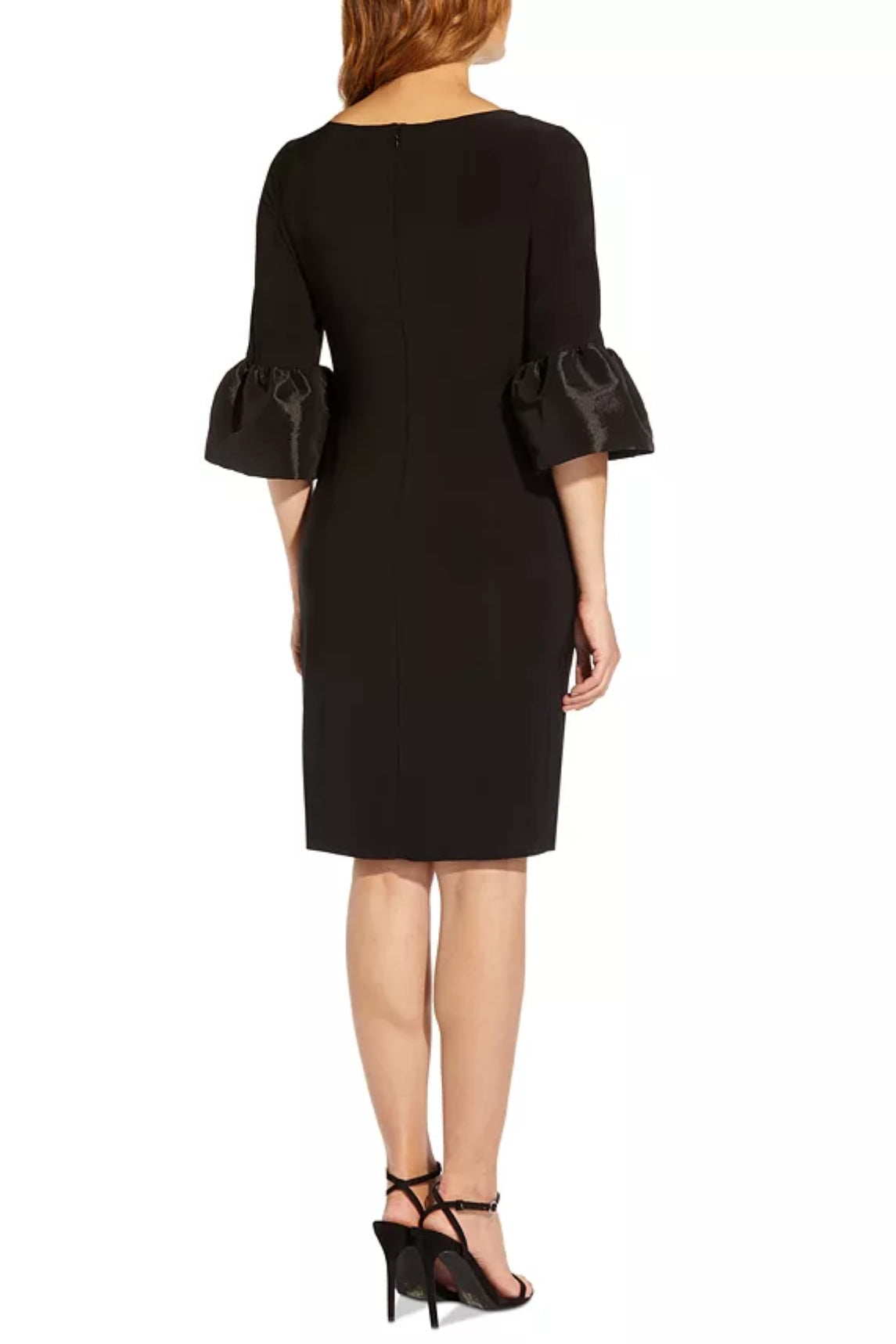 Adrianna Papell Bell-Cuff Draped Jersey Dress - Wholesale - BLACK - Back 