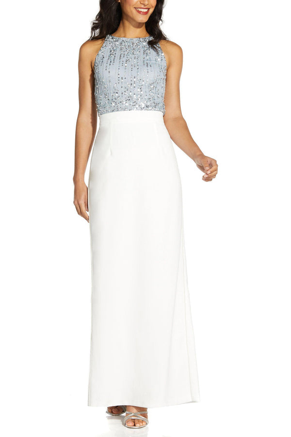 Strapless Straight Neck Floor-Length Sequin Formal Dress Adrianna Papell AP1E208420