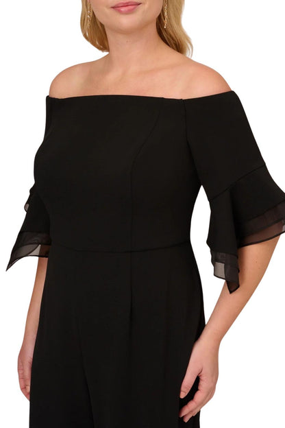 Adrianna Papell crepe jumpsuit ( Plus Size ) - Wholesale - Black - Neck