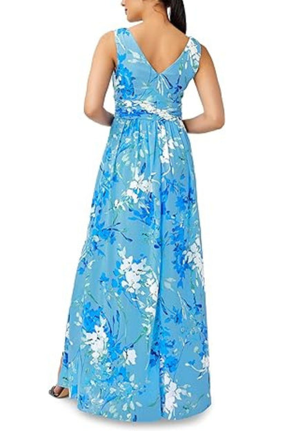 Adrianna Papell Floral Sleeveless Chiffon Gown - Wholesale - PERI MULTI - Back 