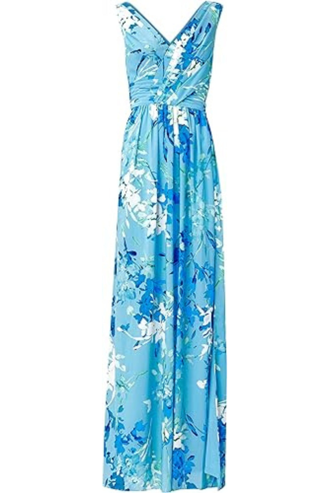 Adrianna Papell Floral Sleeveless Chiffon Gown - Wholesale - PERI MULTI - Front full view