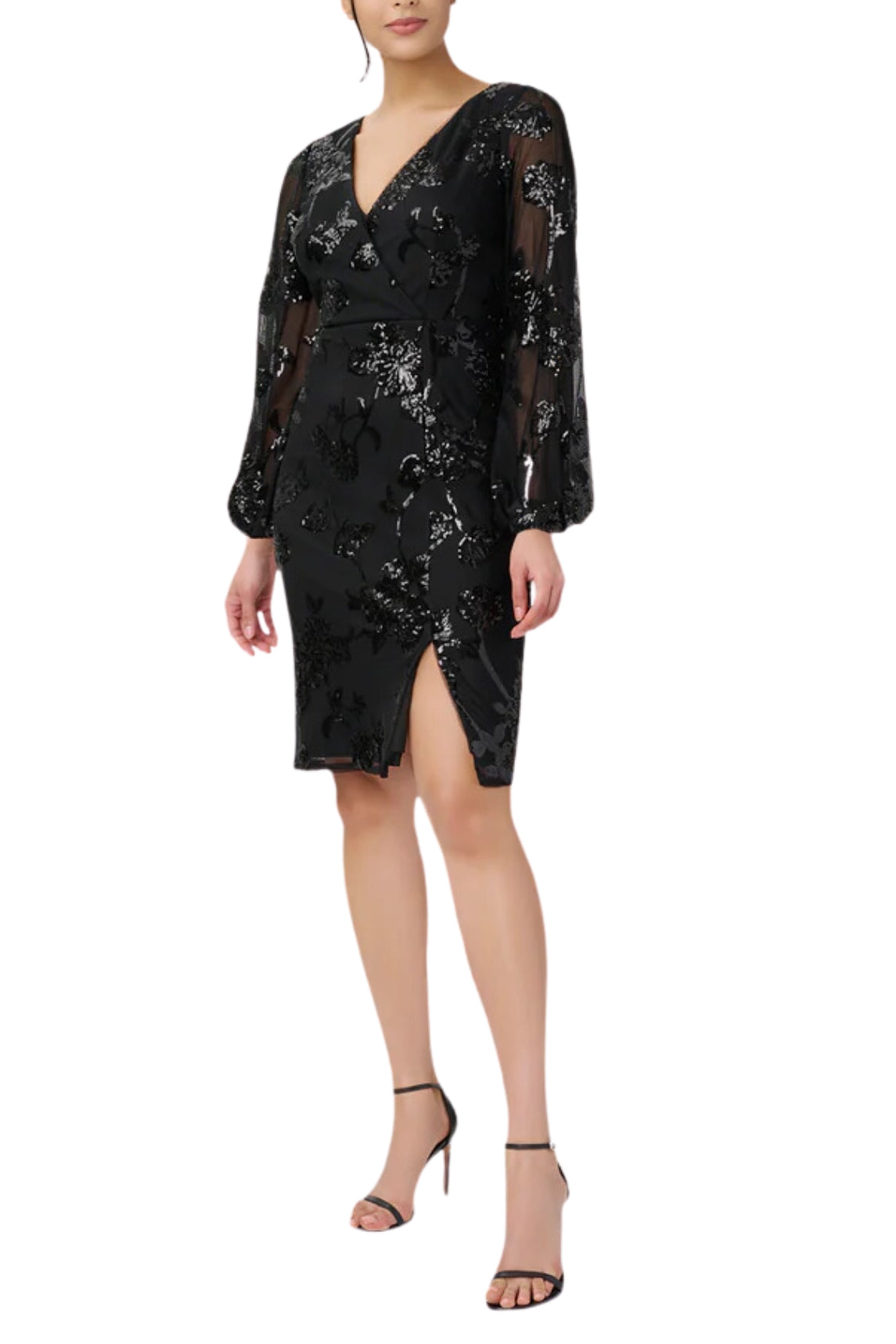 Adrianna Papell Women's Sequined Sheath Dress - Wholesale - BLACK - Front