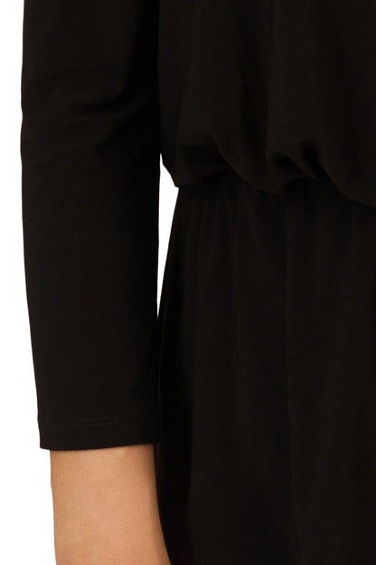 Adrianna Papell Off The Shoulder 3/4 Sleeve with Feaher Accents - Wholesale -  BLACK - Sleeve