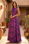 Formal Printed Floral Patterned Evening Dress