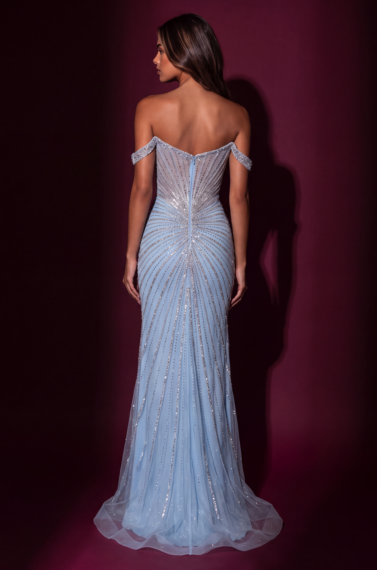 1729 Blue gown, view 4