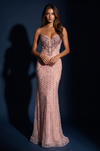 Rose view of Strapless Sweetheart Sequin Mermaid Gown, style 1664
