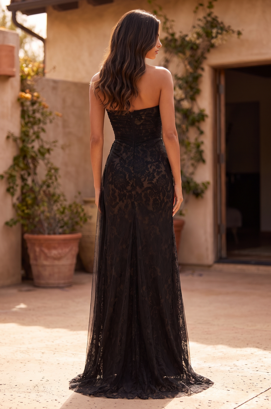 Lace Formal Fitted Evening Gown
