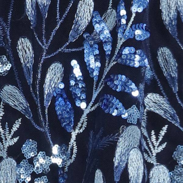 Embroidered Sequin Fit and Flare Dress Maggy London G5400M