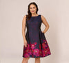 Bateau Knee-Length Mikado Formal Fit & Flare Dress by Adrianna Papell AP1D105054