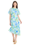 Flutter Sleeve Asymmetrical Midi Dress Maggy London G5683M