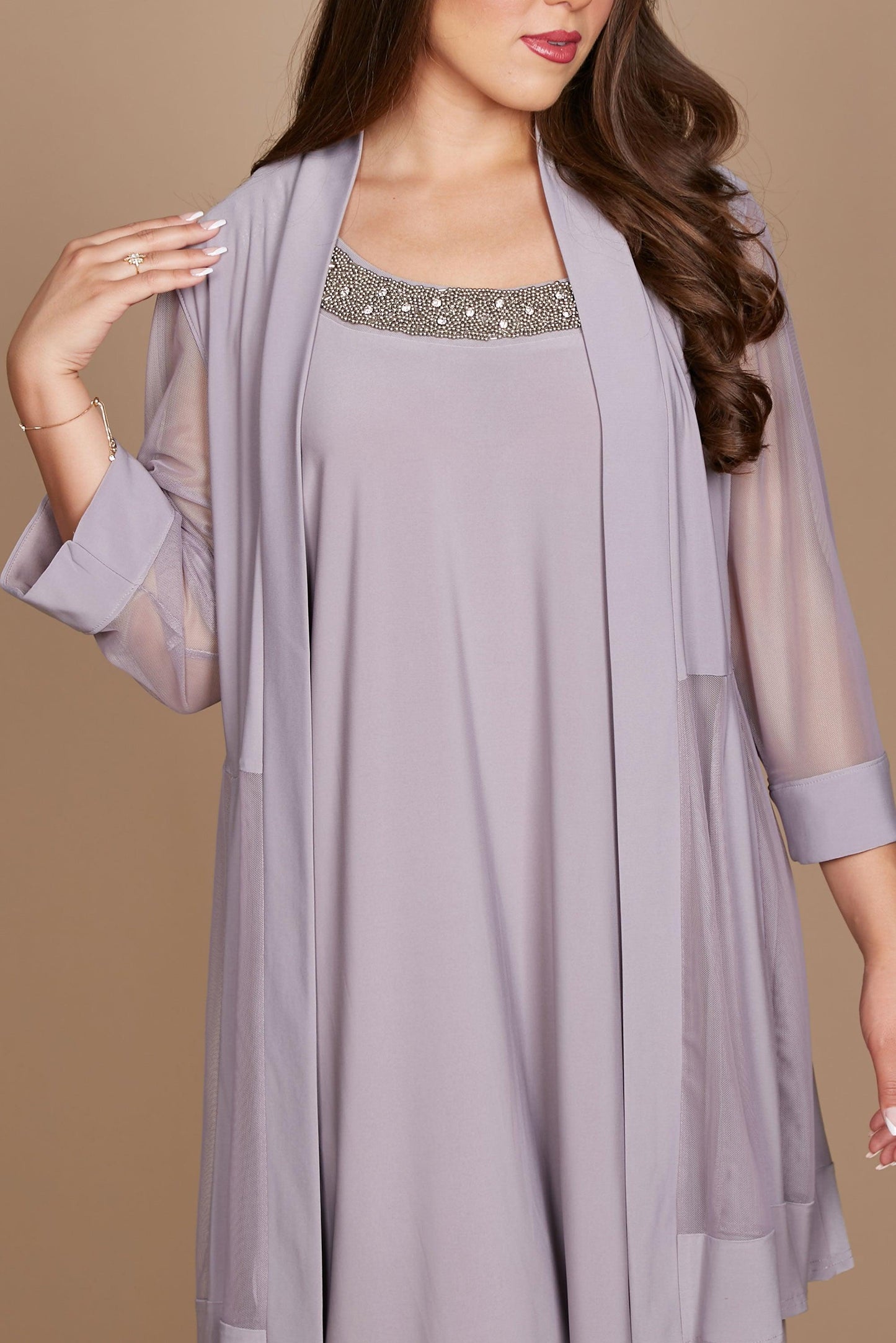 R&M Richards Short Mother of the Bride Plus Size Dress 8442W - The Dress Outlet