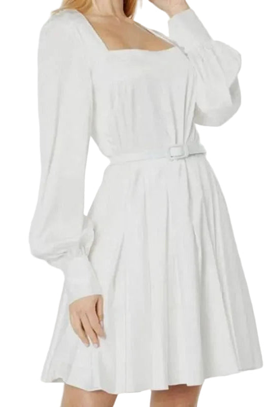 White dress with long sleeves on a white background