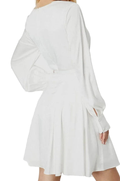 White long-sleeve dress on a white background