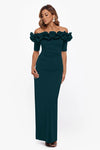 Off Shoulder Ruffle Gown Xscape 3856XP