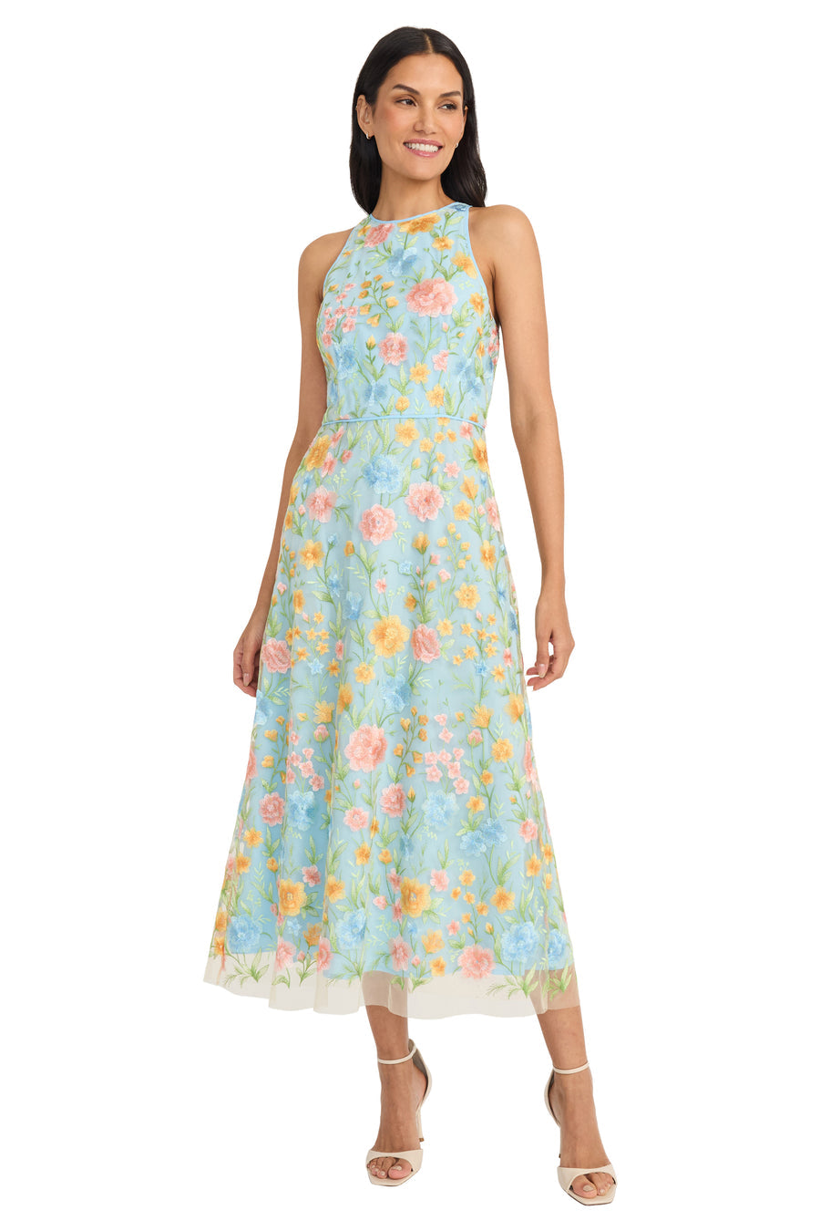 Bouquet Embroidered Midi Sheath Dress Maggy London G6493M