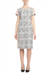 Blush Scoop Neck Knee-Length Knit Casual Cocktail Short Sleeve Sheath Dress Connected Apparel TPX97787M