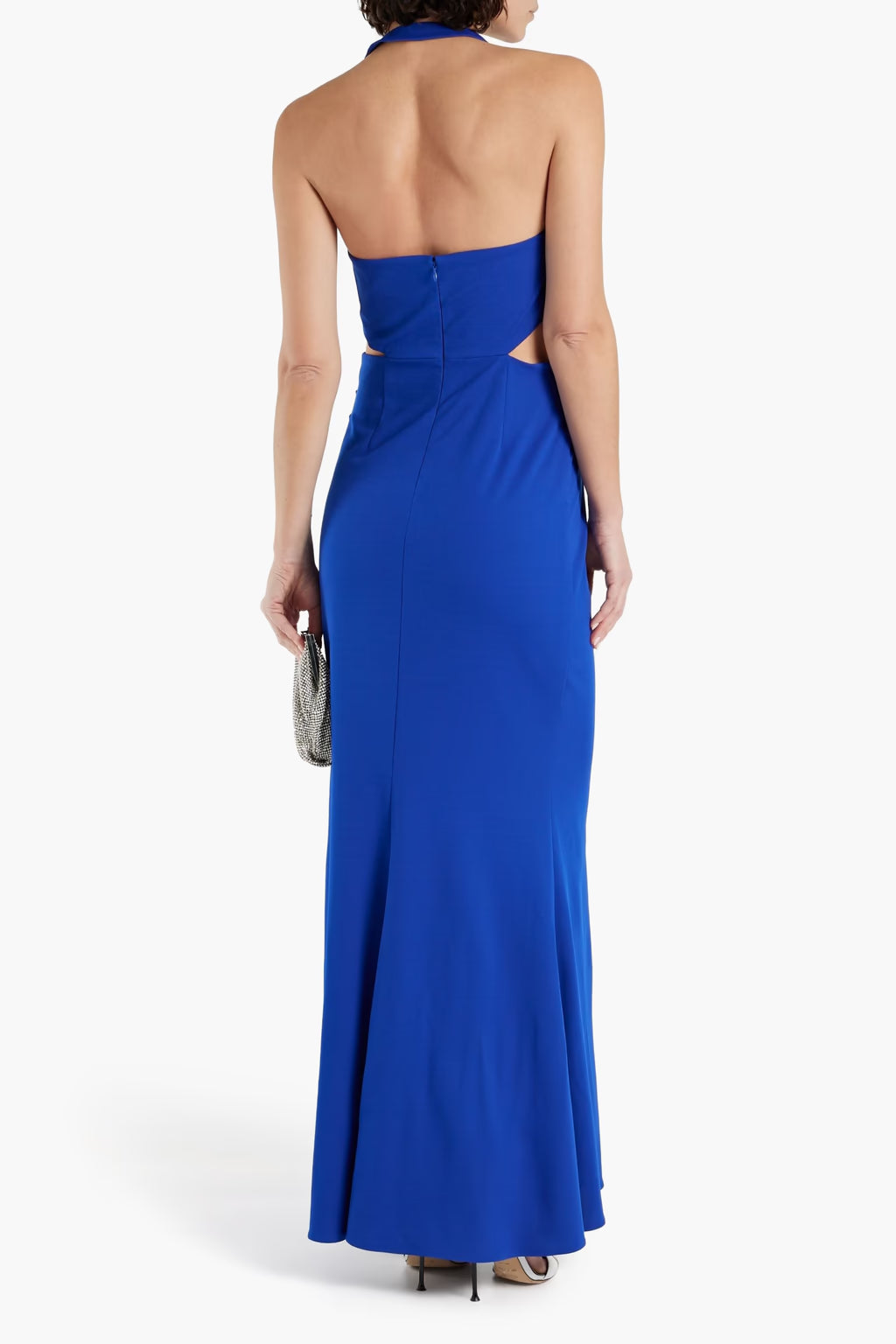 ONE33 Social Cutout Twisted Crepe Halter Neck Gown