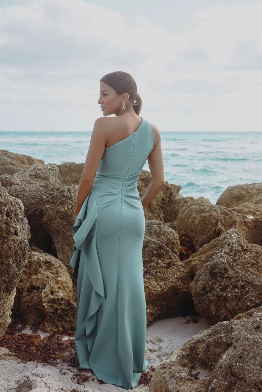 Ruffle Detail Evening Dress Xscape 7435X