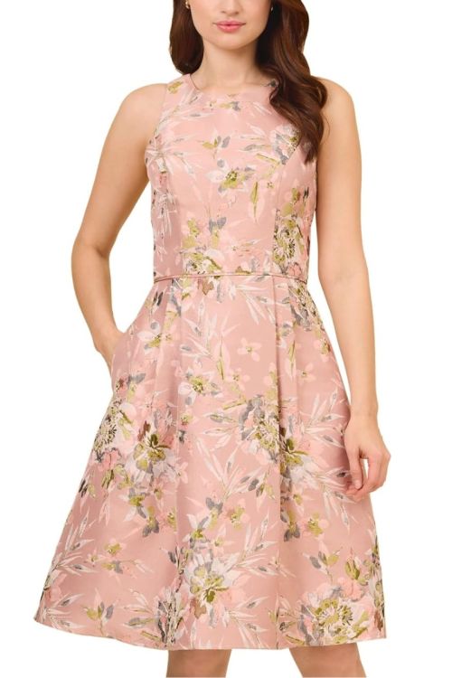 Adrianna Papell Floral Jacquard Fit & Flare Dress