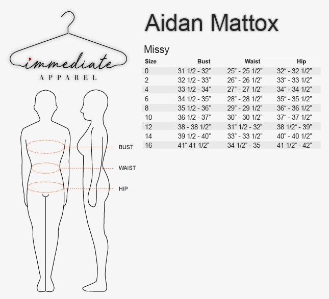 Aidan Mattox Dress Size Chart