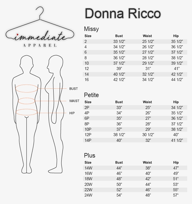 Donna Ricco Dress Size Chart